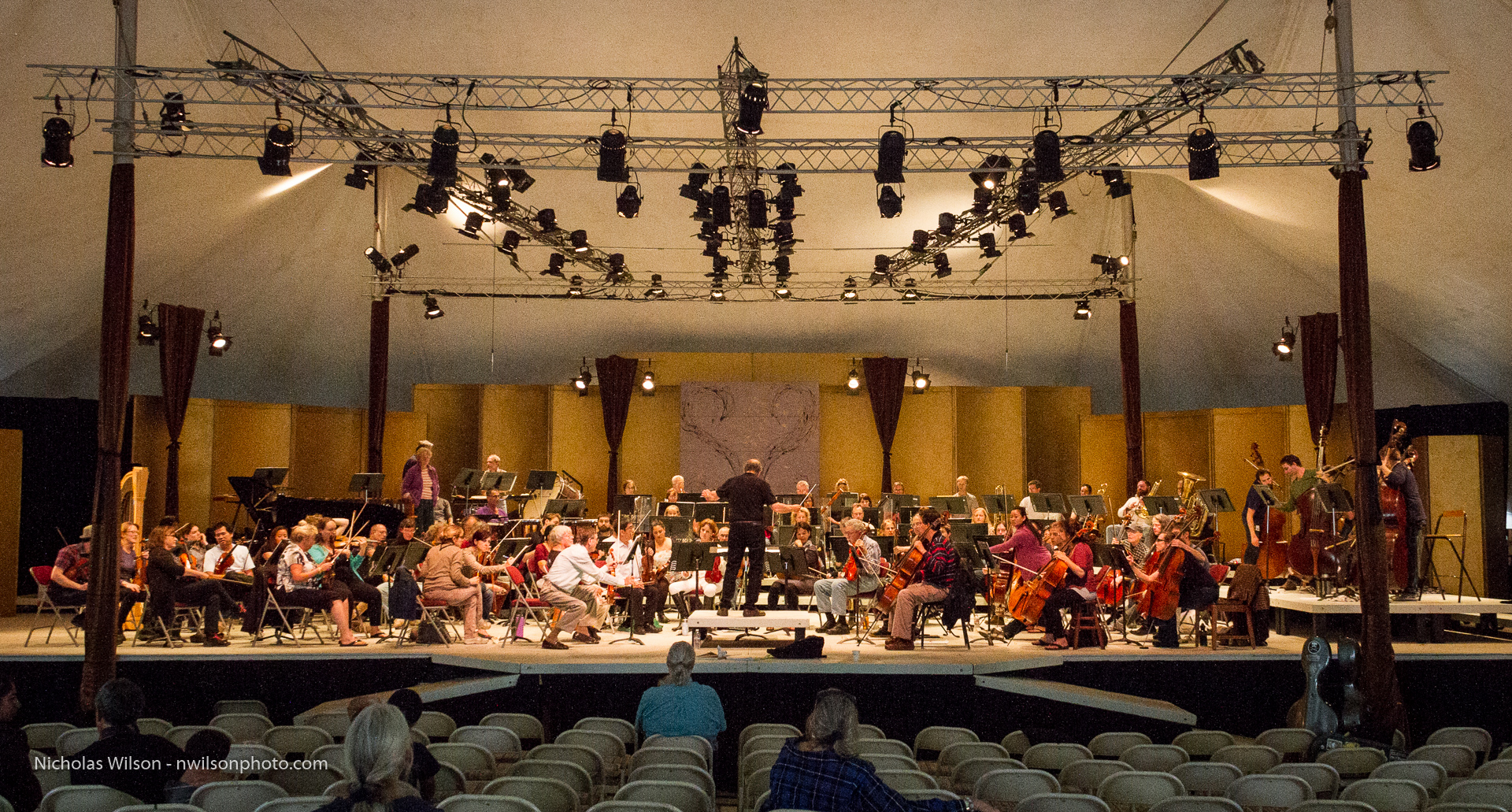 The Mendocino Music Festival 2015 Orchestra in rehearsal for opening night.