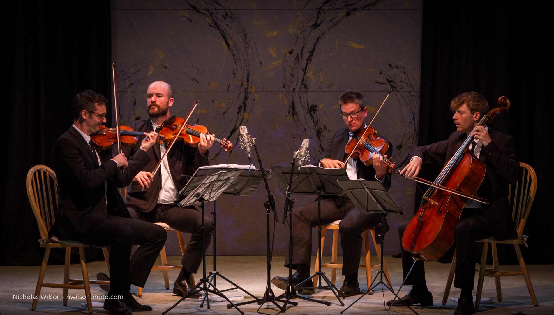 The Calder Quartet performed in the concert hall tent Monday afternoon.