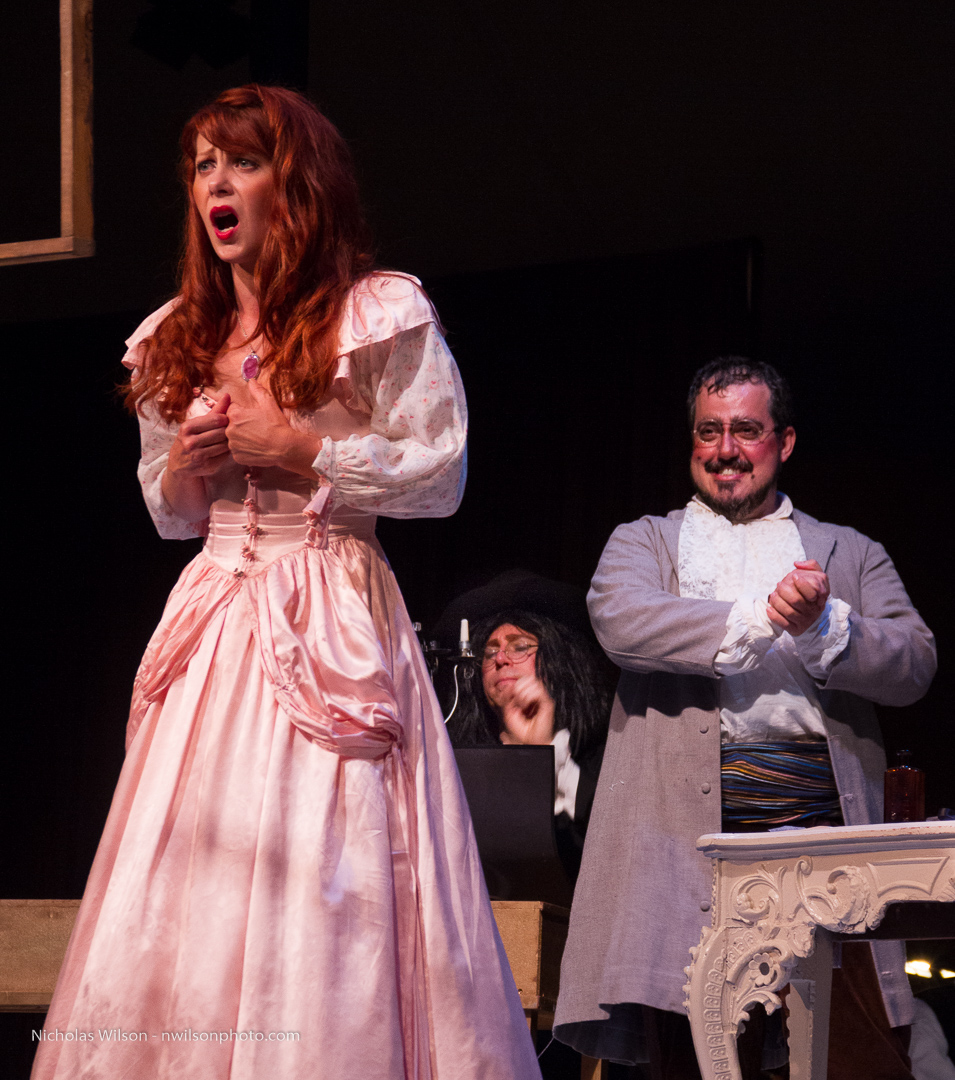Scene from The Barber of Seville with Nikki Einfeld and Igor Vieira as the doctor plots to marry his ward himself