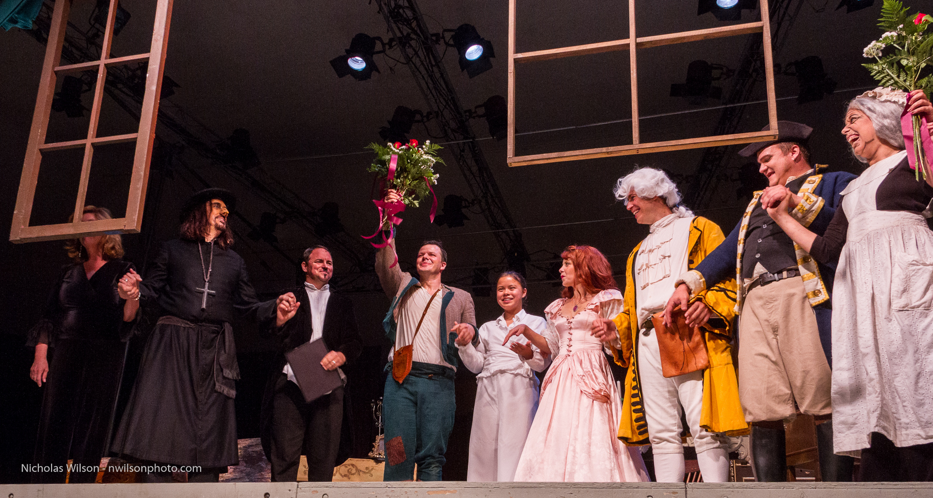 Final bow, with flowers, for The Barber of Seville.