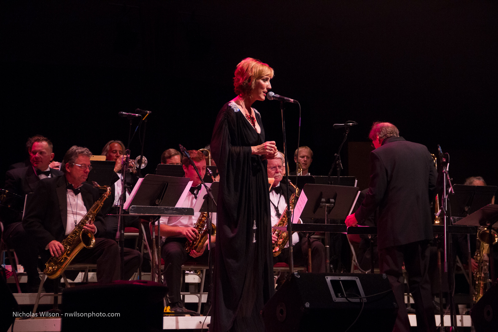 Vocalist Kathleen Grace with the Festival Big Band.