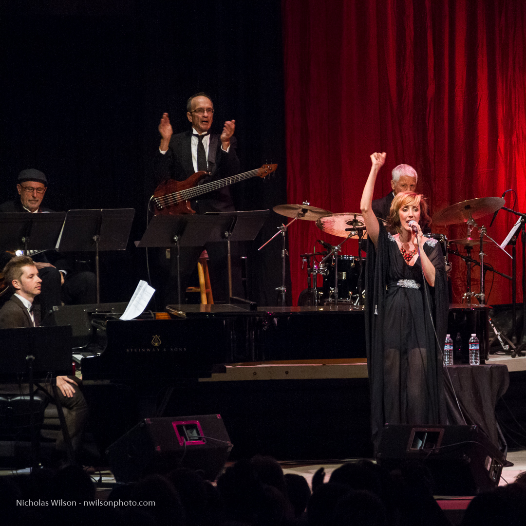 Kathleen Grace with the MMF Big Band rhythm section and Julian Pollack.