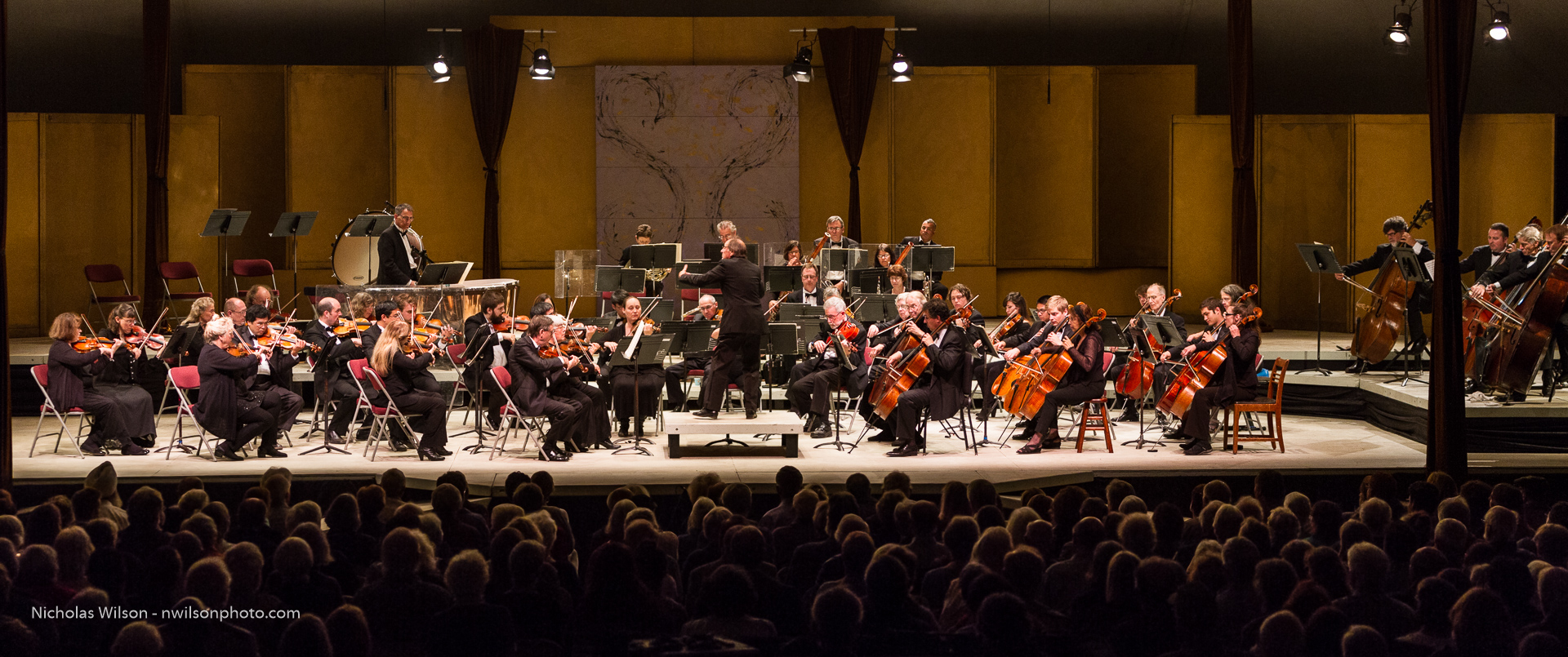 The Mendocino Music Festival Symphony Orchestra in performance during their second concert of the 2015 season.