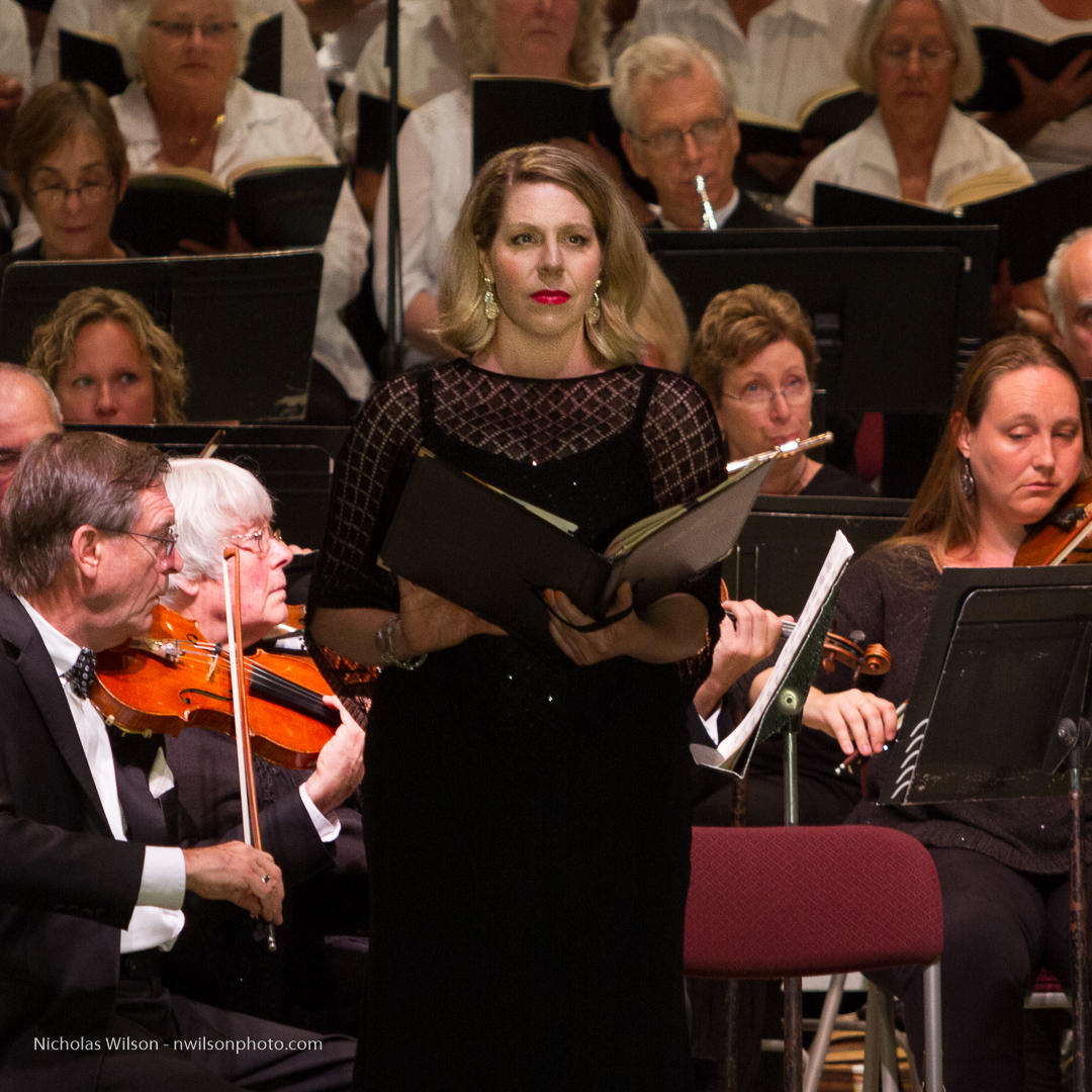 Soprano soloist Angela Cadelago in the Brahms Requiem