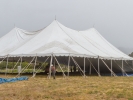 The tent was raised on June 26. It was only half up in this shot.