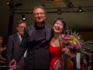 Violinist Livia Sohn received enthusiastic applause for her performance with the Mendocino Music Festival Orchestra conducted by Allan Pollack.