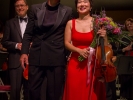 Violinist Livia Sohn with the Mendocino Music Festival Orchestra conducted by Allan Pollack.