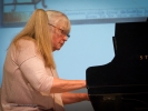 Susan Waterfall at the piano in  Mozart In Mendocino