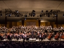 The Mendocino Music Festival Orchestra and Chorus performing the Brahms "German Requeim" with 220 people on stage and 800 in the house, concluding the 2015 festival.