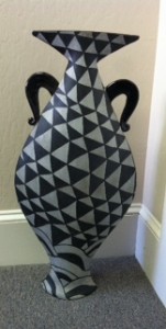 Black  and Gray Oval Vase