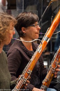 Bassoonists Deborah Kramer and Carolyn Lockhart at a rehearsal of Symphony Silicon Valley